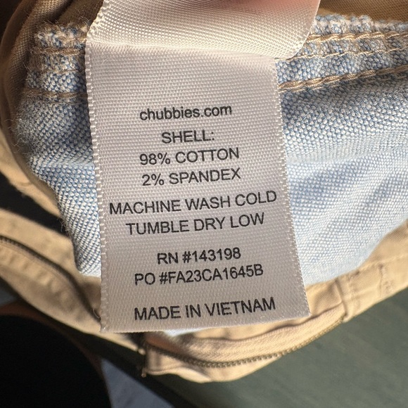 Chubbies Shorts Size S. Khaki. Regular Fit 5.5" Inseam - Picture 7 of 9